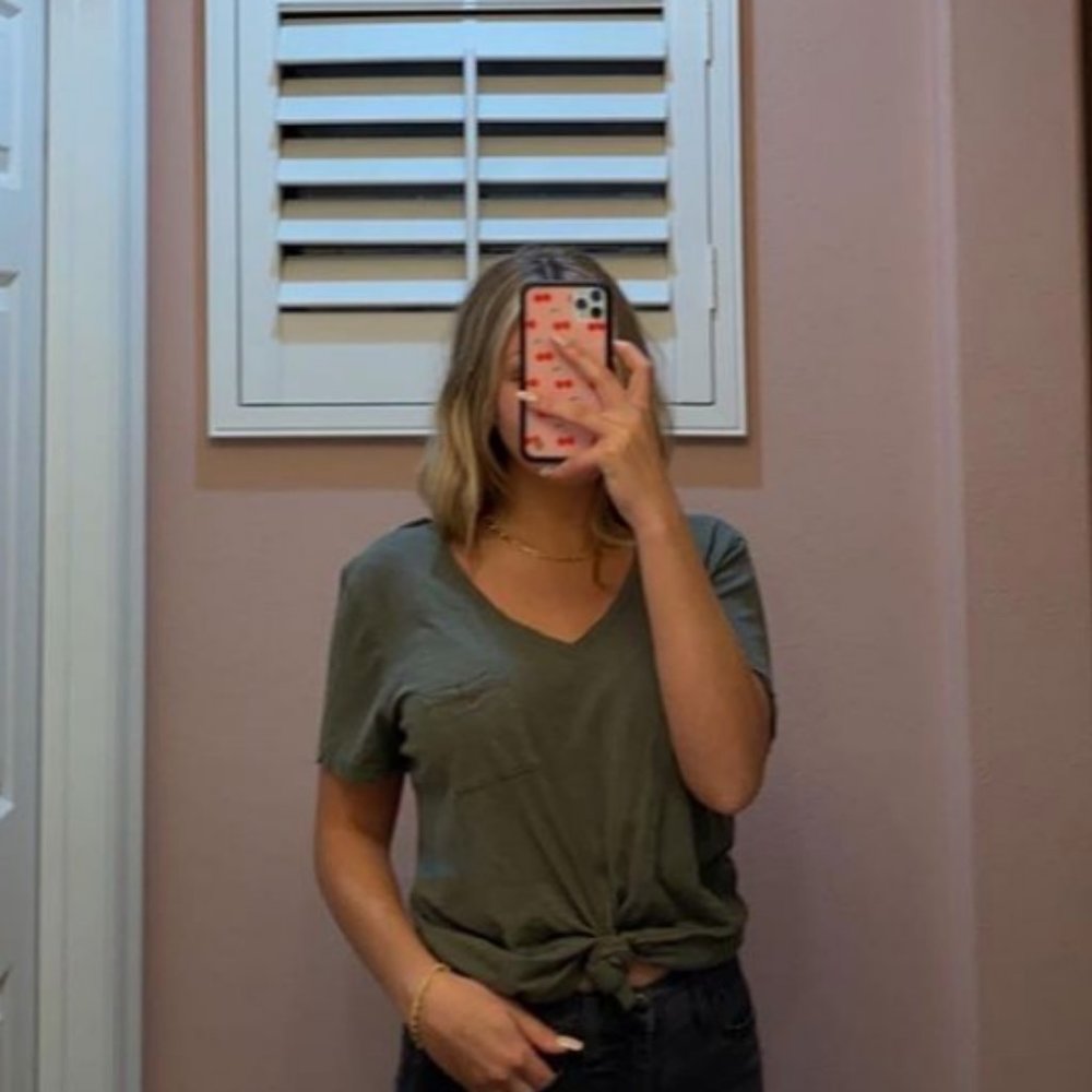 Madewell Green Tied shirt